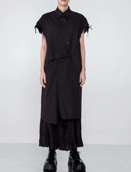 pre-order 連線登記款/ 不規則拼接錯位設計襯衫洋裝 連線價$1450 4257