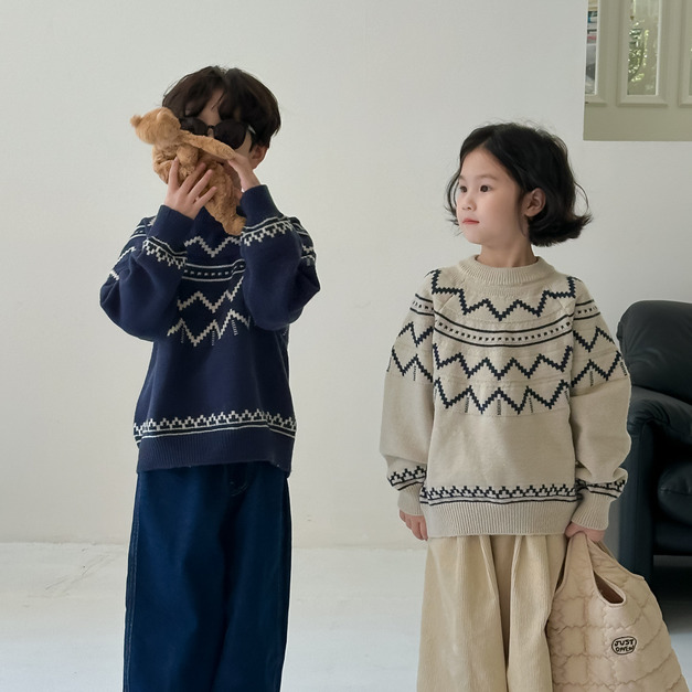 溫特 Winter - 韓版波浪針織媛領上衣-2色