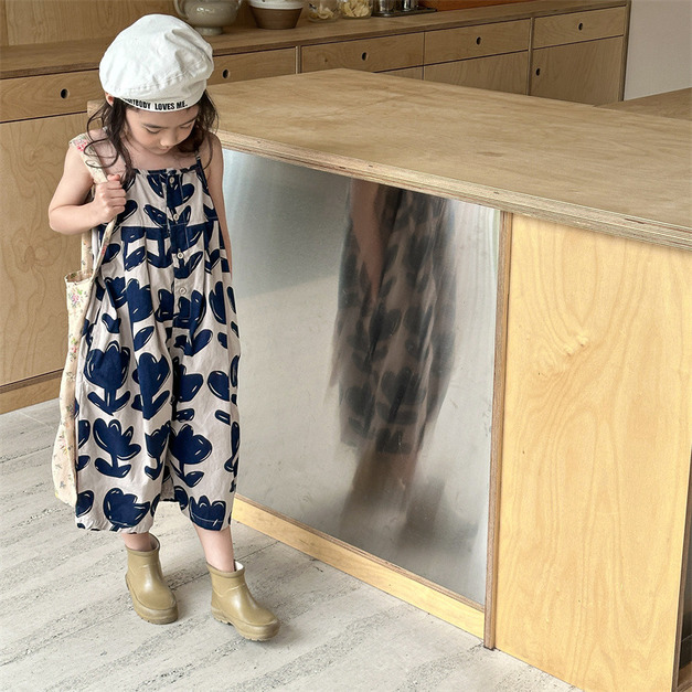 溫特 Winter - 女童夏季韓版吊帶連身衣2色