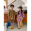 溫特 Winter - 男女童微笑印花寬鬆休閒套裝2色(上衣+褲子)