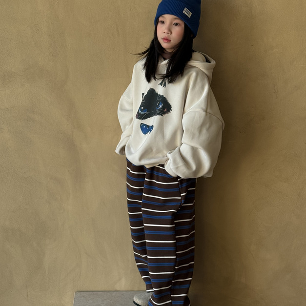 溫特 Winter - 韓版連帽貓咪印花寬鬆休閒上衣