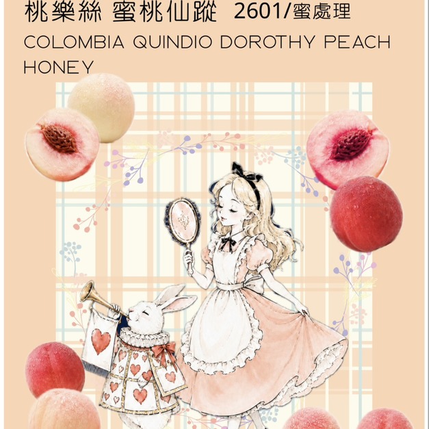 哥倫比亞 金迪奧 桃樂絲 蜜桃仙蹤【風味：水蜜桃、荔枝果茶、香草檸檬蛋糕、桃子優格、淡雅玫瑰】