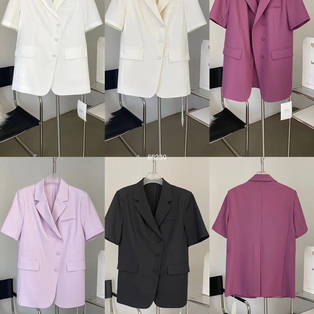 66230 斜三釦薄料西裝外套