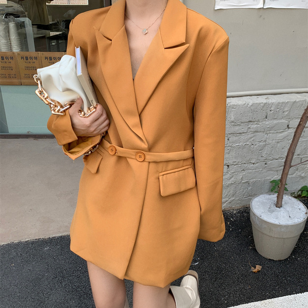 C085-583 腰帶二扣西裝外套