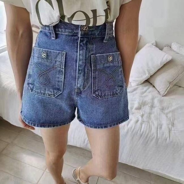 D0760 二口袋車線牛仔短褲