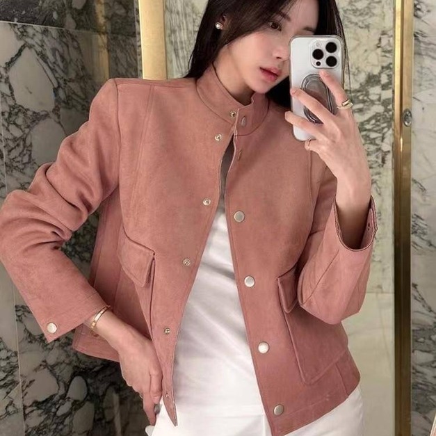 F0108 麂皮絨大口袋外套