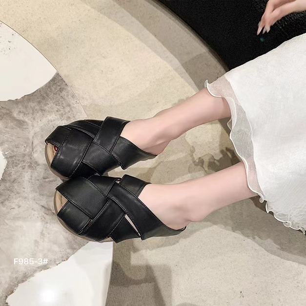 F985-3 交叉軟Q穆勒拖鞋