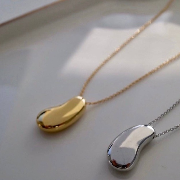 H053020 個性金屬風簡約相思豆造型長項鍊