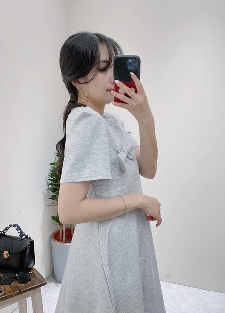 P400135 蝴蝶結可拆空氣棉短洋