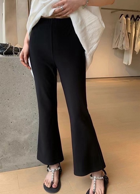 H0556 爆瘦彈力喇叭9分褲