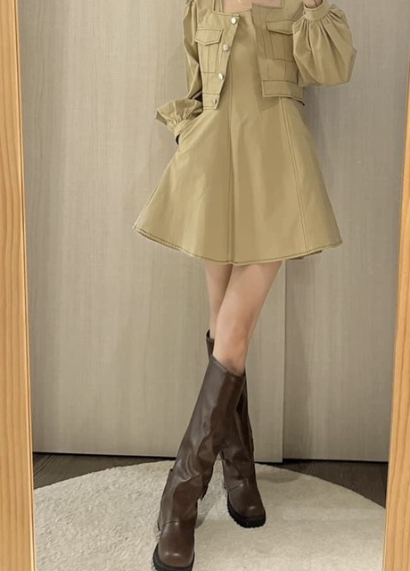 068088 車線背心外套短洋套裝