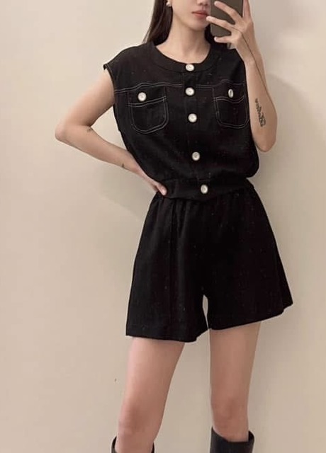 071526車線圓領休閒棉質套裝