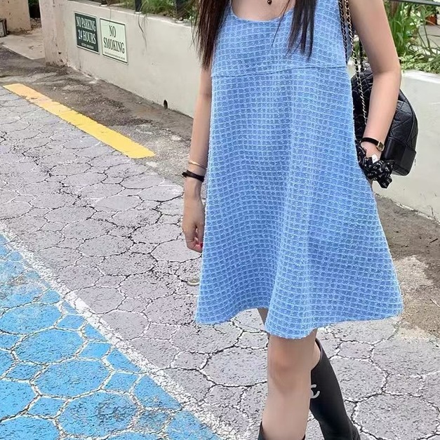 072615小香風牛仔背心短洋