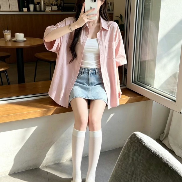 3586363 彩色短袖牛仔襯