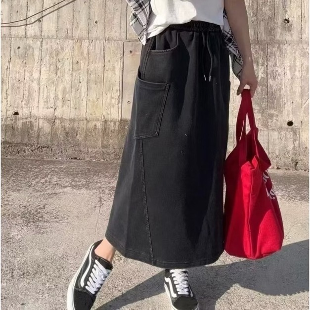 3185494 口袋水洗裙