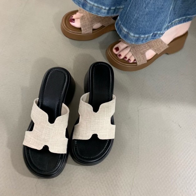 W0657 厚底H高級涼拖鞋