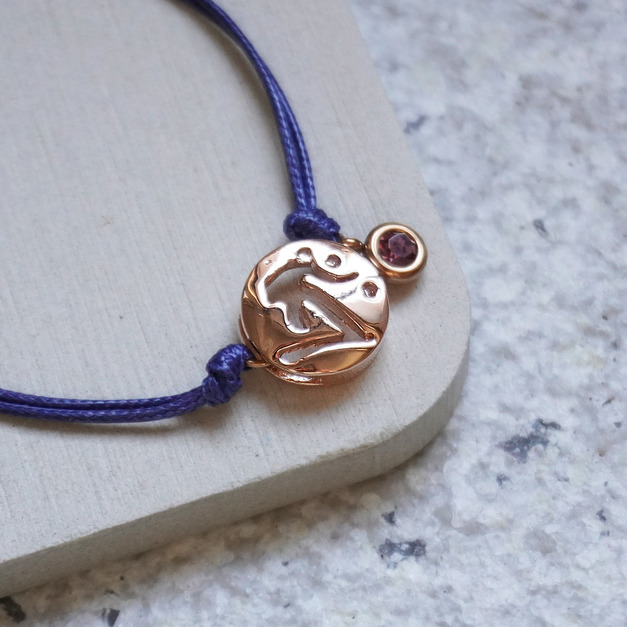*藍*Hourrae荷萊【生肖×誕生石×幸運蠟繩】-玫瑰金