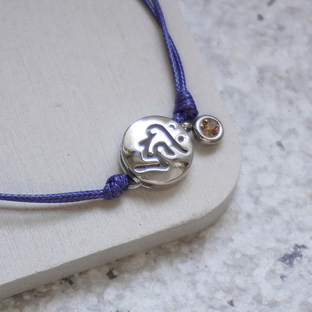 *藍*Hourrae荷萊【生肖×誕生石×幸運蠟繩】-銀