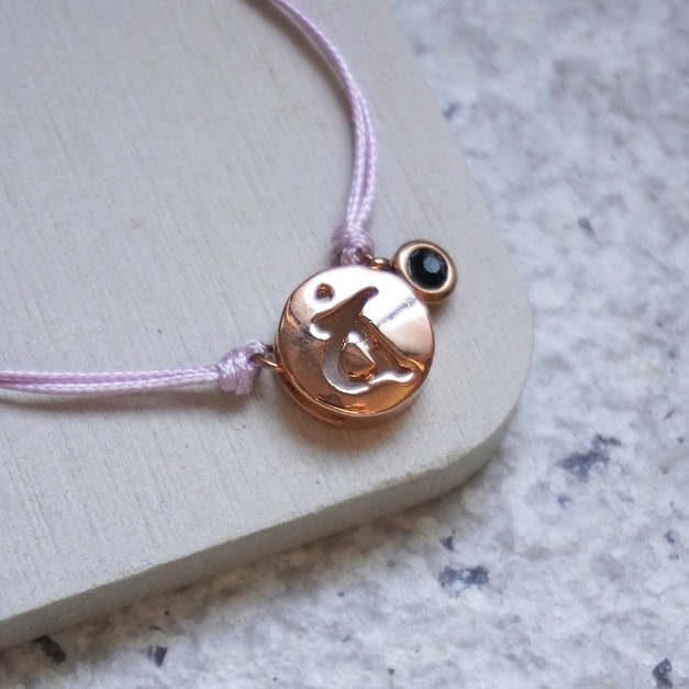 *紫*Hourrae荷萊【生肖×誕生石×幸運蠟繩】-玫瑰金