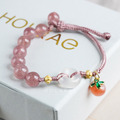 水晶能量手鍊【瑪瑙草莓晶】桃花手串_2