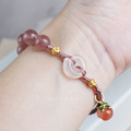 水晶能量手鍊【瑪瑙草莓晶】桃花手串_1