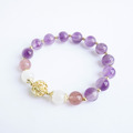 水晶能量手鍊【轉運珠】草莓晶紫水晶 鍊增強人緣魅力必備!
