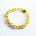 水晶能量手鍊【轉運珠】黃水晶髮晶 強力招財必備!