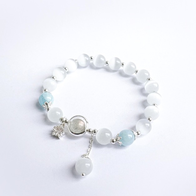 水晶能量手鍊【月光石】幸運水晶-帶來幸福與心靈平衡!