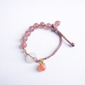 水晶能量手鍊【瑪瑙草莓晶】桃花手串