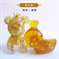 【Hourrae荷萊】招財好運晶熊 招財吊牌 水晶擺件 錢袋元寶組合_4