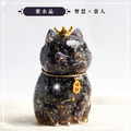 【Hourrae荷萊】開運招財貓 一桶金 木座組 生日禮 開店禮 水晶擺件_2