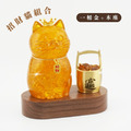 【Hourrae荷萊】開運招財貓 一桶金 木座組 生日禮 開店禮 水晶擺件