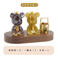 【Hourrae荷萊】雙入招財好運晶熊 招財吊牌 一桶金 木座組 開店禮 生日禮 水晶擺件_9