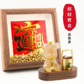 【Hourrae荷萊】招財寶盒 招財好運晶熊 一桶金 木座組合 生日禮 開店禮 水晶擺件
