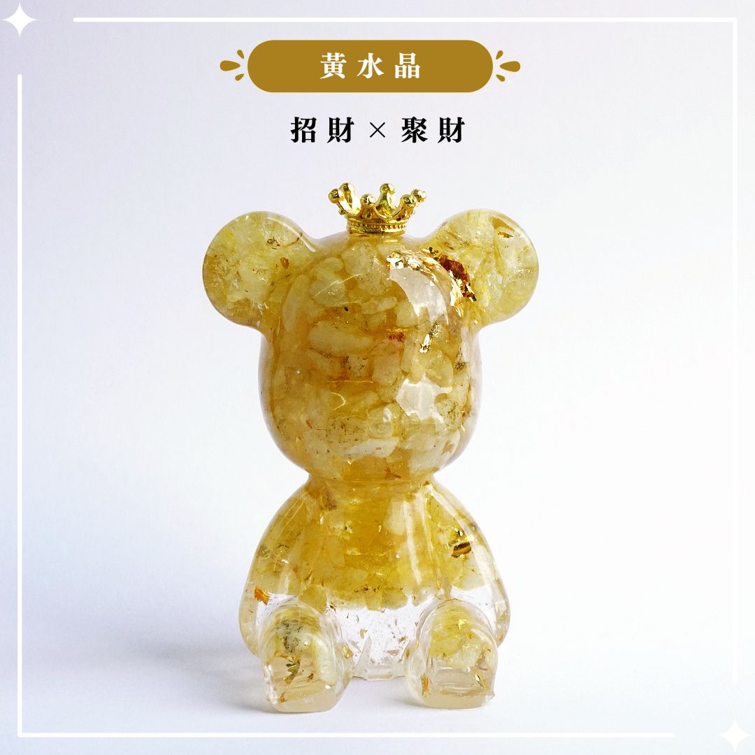 【Hourrae荷萊】招財好運晶熊 客製愛心字母 水晶擺件 11 9037ba50882787f48b78b3c6b516c538