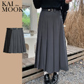 現+預-高腰垂墜百褶A字裙半身長裙 附腰帶【DA33817】