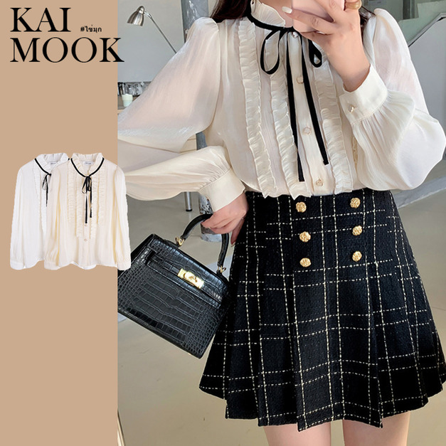 法式小香風長袖襯衫【S62661】