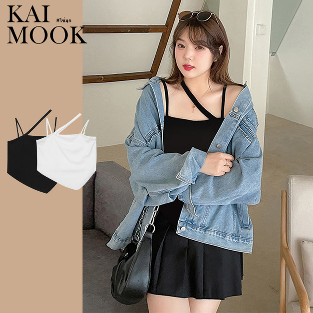 法式斜帶設計感吊帶上衣【S33779】