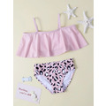 豹豹浪漫粉泳衣