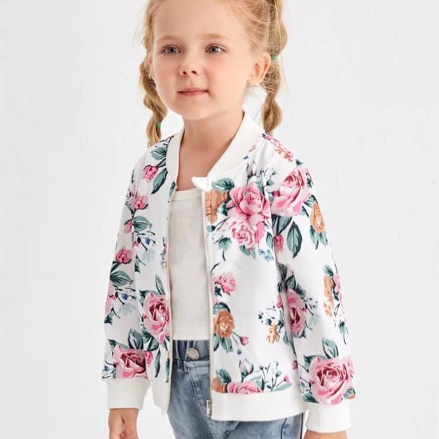 花叢玫瑰飛行夾克