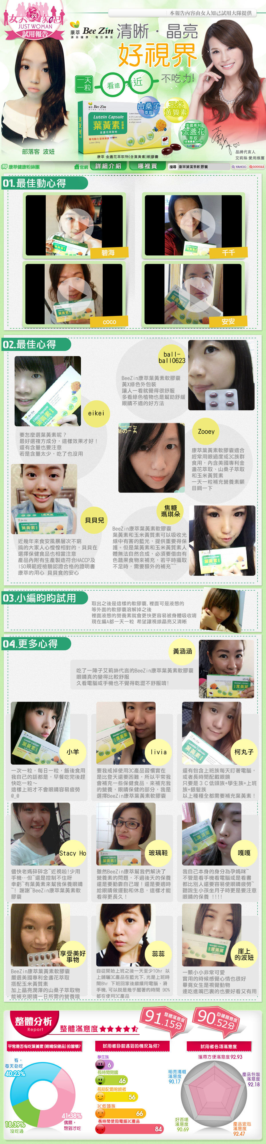 【口碑好評】葉黃素軟膠囊-女人知己試用報告-JUSTWOMAN