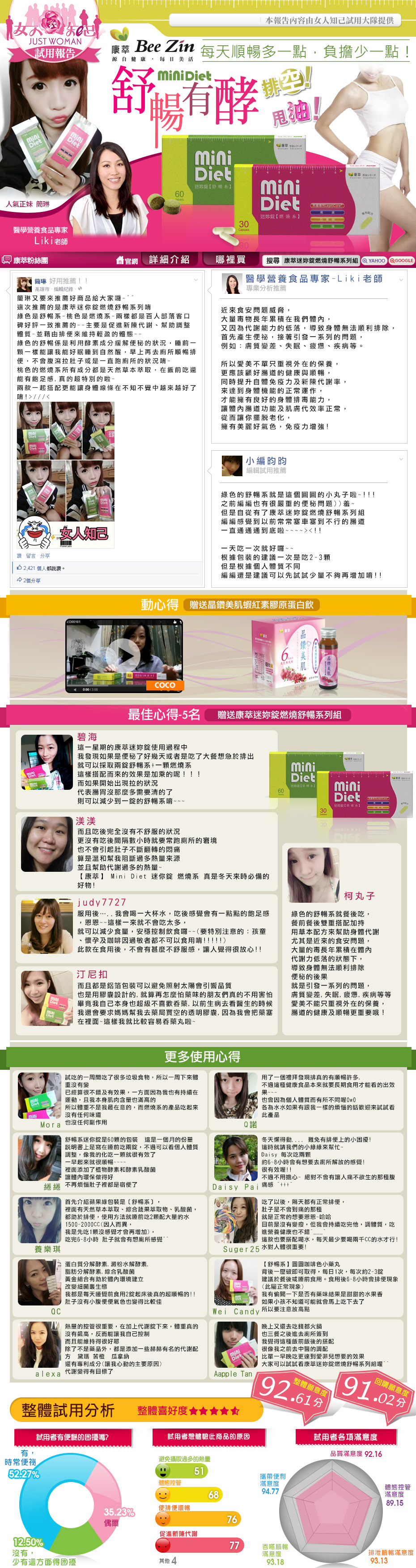 【口碑好評】MinDiet燃燒舒暢系-女人知己試用報告-JUSTWOMAN