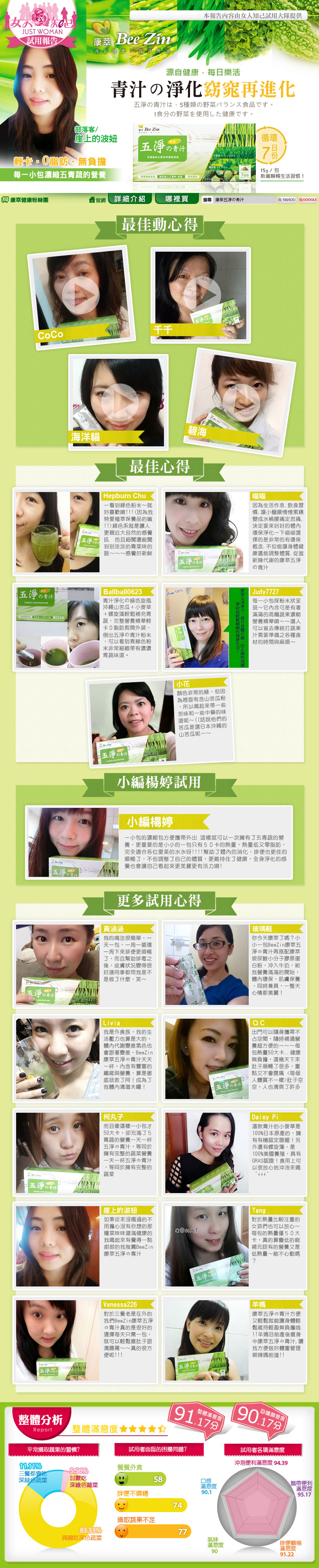 【口碑好評】五淨の青汁-女人知己試用報告-JUSTWOMAN