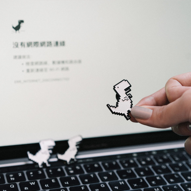 離線小恐龍金屬徽章