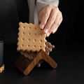 厚餅乾實木杯墊組（4入組）_2
