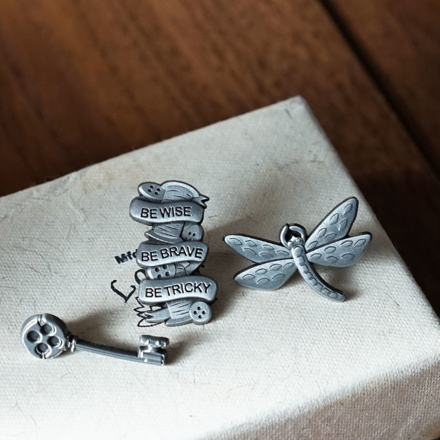 復古信物金屬徽章（3入）