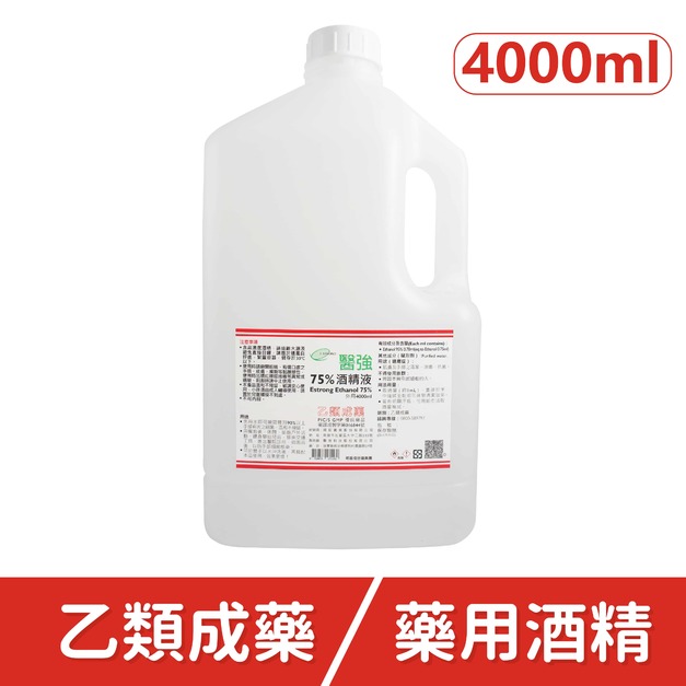 【醫強】75% 藥用酒精 4L (4000ml)