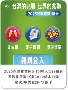 2025兆聯實業尾牙-1000人來賓自行報到+客製化選單畫面+QRCode紙本抽獎+桌次查詢+中獎查詢+快拍印即拍即印