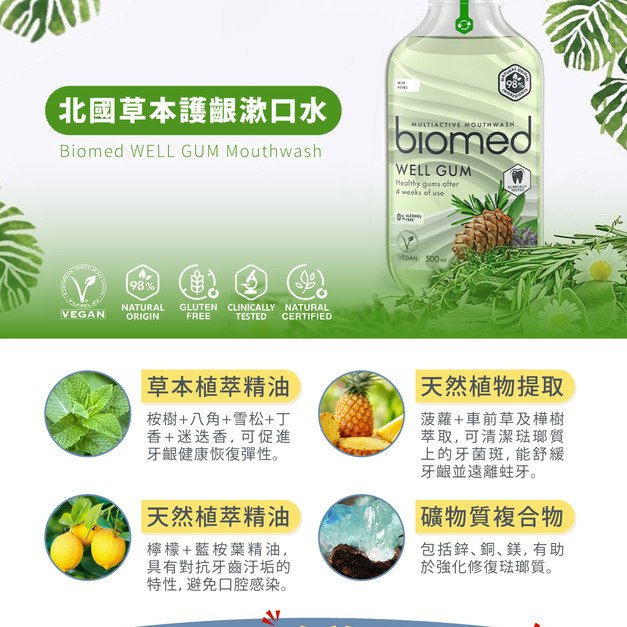 瑞士【蓓齒美 BIOMED】北國草本護齦漱口水（500ml）