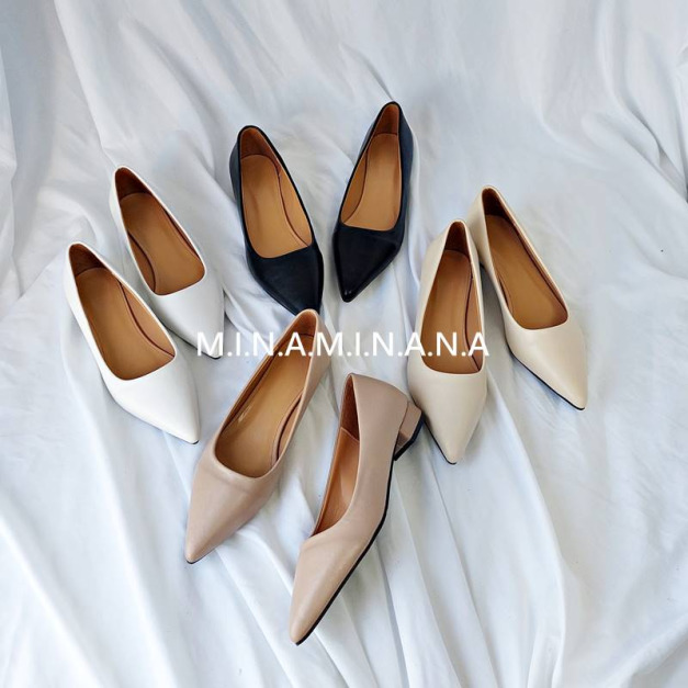 熱銷☘︎實拍韓版尖頭低跟鞋【S3797】MINANA